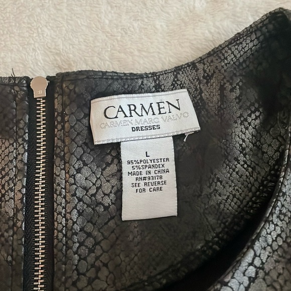 Carmen Marc Valvo Snakeskin Dress Size L - Picture 6 of 6